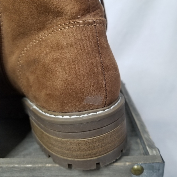 Universal Thread Tessie Faux Fur Trim Outdoor Boots Suedr Zip Up Cognac … - Picture 9 of 11